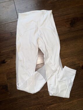 lululemon athletica White Mesh Panel Leggings